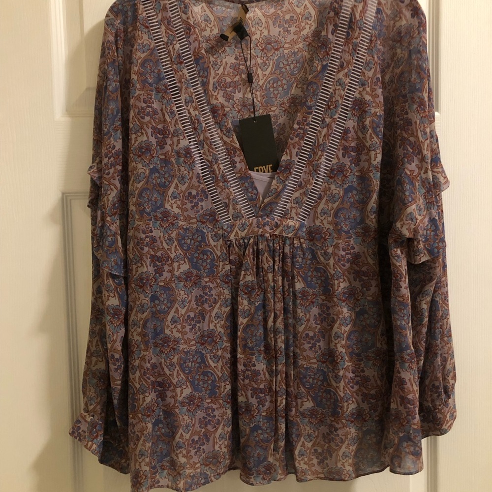 FRYE blouse womens top size large